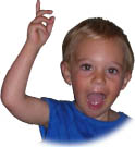 boy pointing up